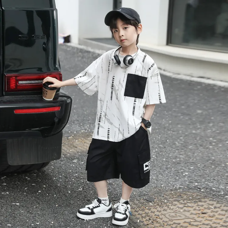 男童夏装短袖套装2025新款夏季中大儿童运动夏款男孩酷帅气时髦潮