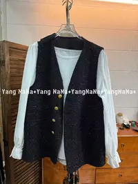【说好随便穿穿去看秀】百搭大版气质时尚休闲小香风马甲8802