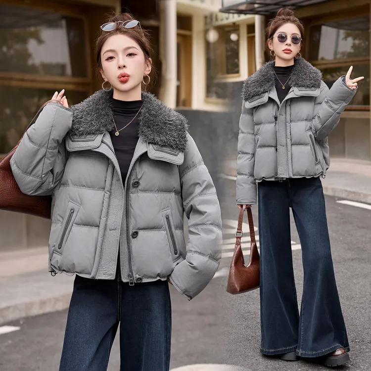 羽绒服女装2025年冬季冬天衣服小个子百搭外套时尚流行白鸭羽绒服