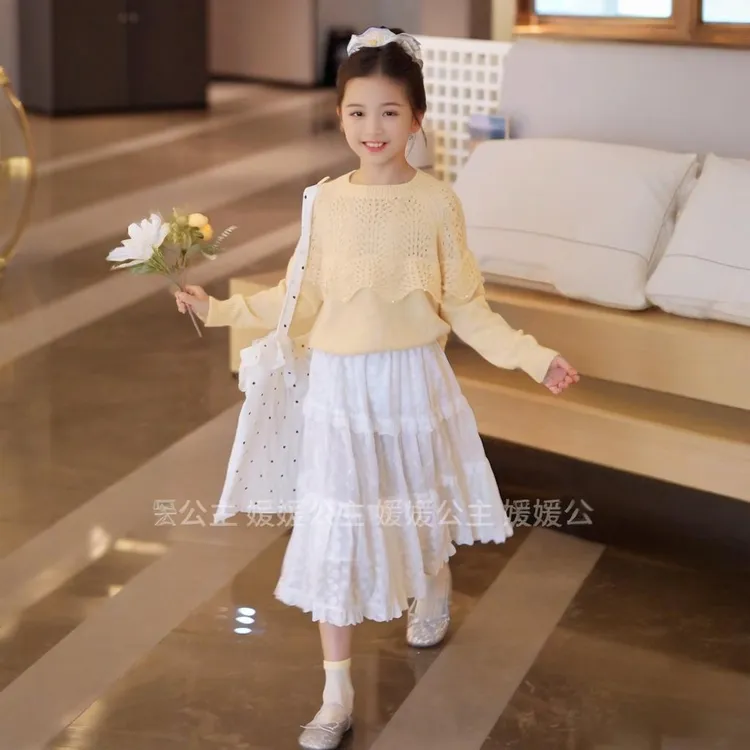 媛媛公主【定格秋日】2025秋季新品女童针织女孩毛衣上衣15314A265