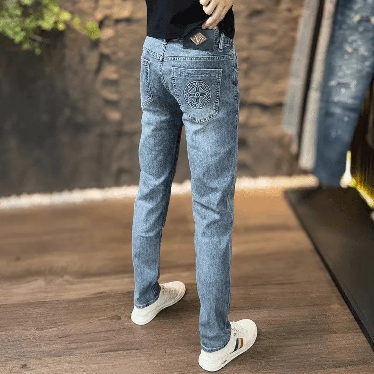 高级感牛仔裤男款潮牌痞帅高端裤子2025春秋季男士修身时尚长裤子