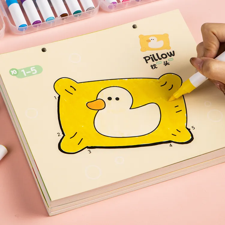 幼儿童涂色连线画画本涂色本幼儿园2-3-6岁5马克笔涂鸦益智绘画册