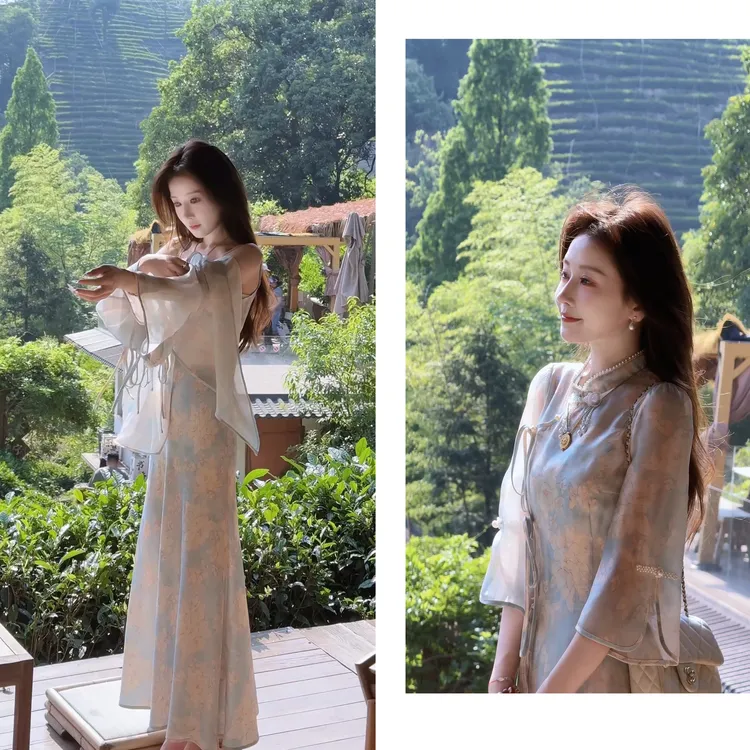 【婷婷】《牡丹亭•南柯》定制牡丹花松量旗袍套装 TTH2SX281【Q】