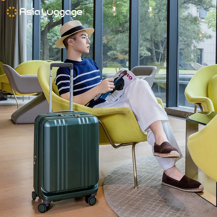 Asia Luggage前盖Edge系列扩容电脑袋静音刹车万向轮行李箱登机箱