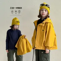 女童冲锋衣防风防水外套连帽童装休闲透气运动风衣服Q13962