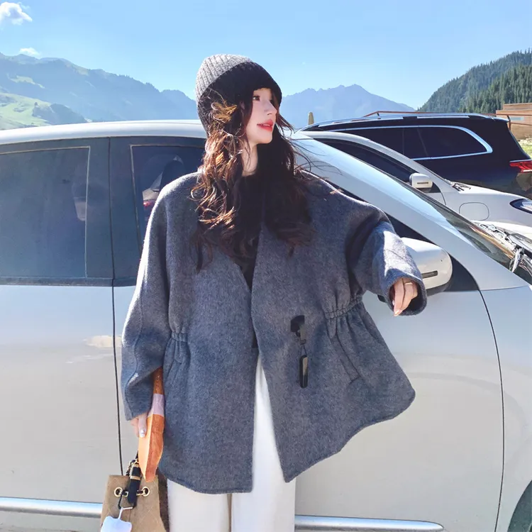 复古氛围感双面羊绒大衣2025秋冬新款高智感韩剧女主穿搭毛呢外套