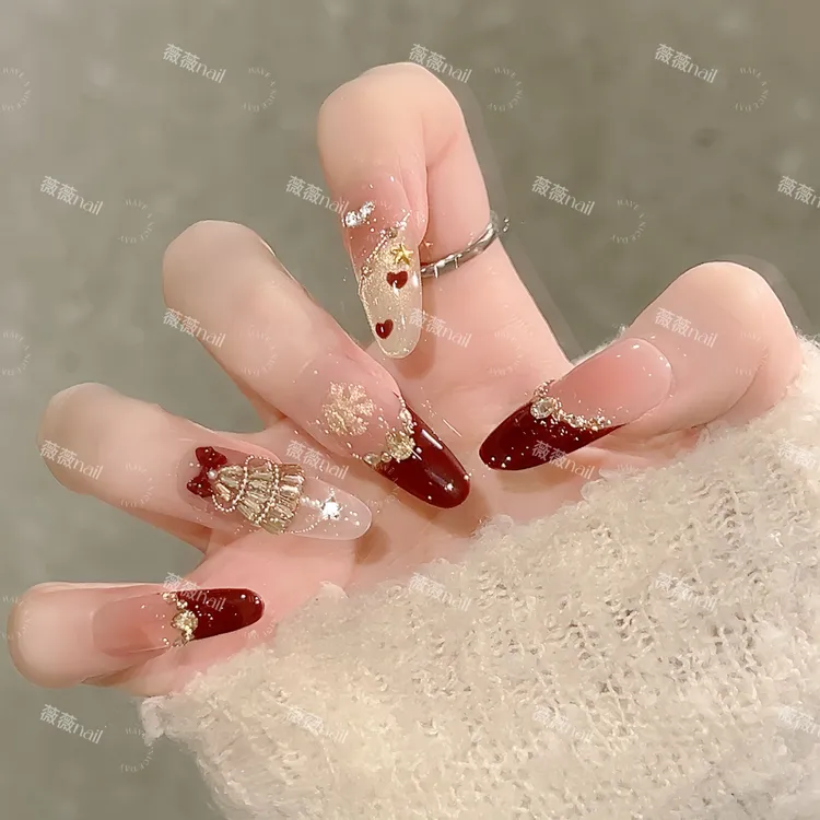 【圣诞派对】秋冬新款法式千金手工穿戴甲十片装