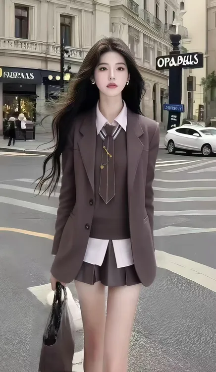 秋季新款法式Chic学院风咖色百搭长袖设计感外套气质显瘦高级感