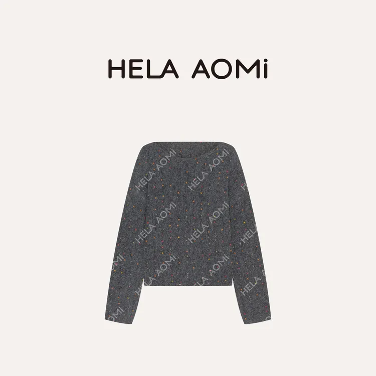 HELA AOMI “彩虹糖”绵羊毛彩点纱工艺柔软亲肤针织衫CY5CM33579