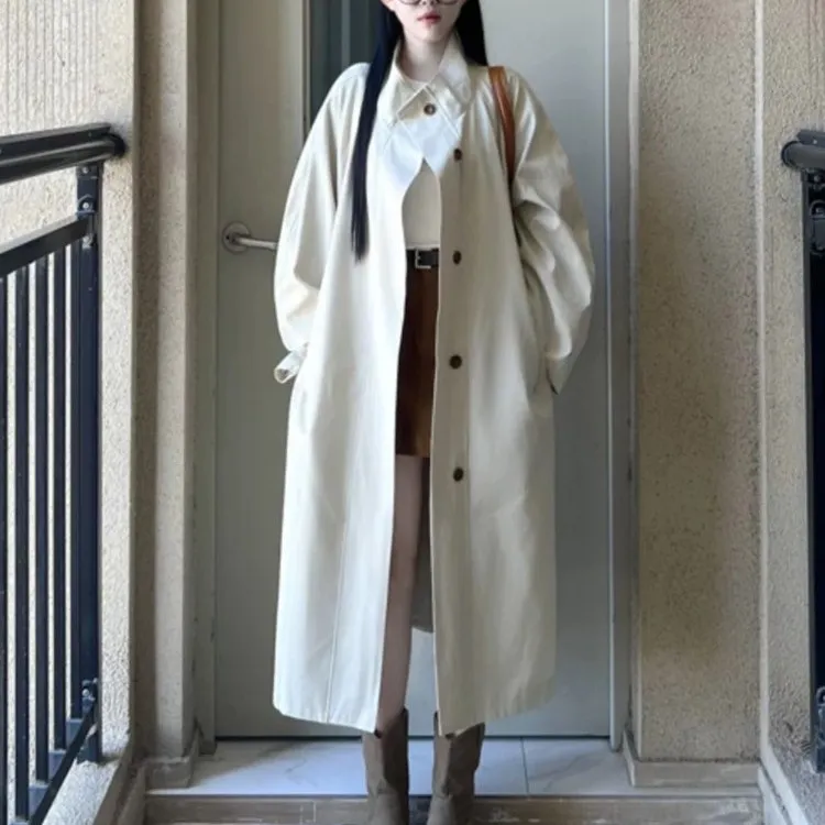 中长款高个子风衣外套女2025年春秋季新款韩板休闲小个子英伦风大