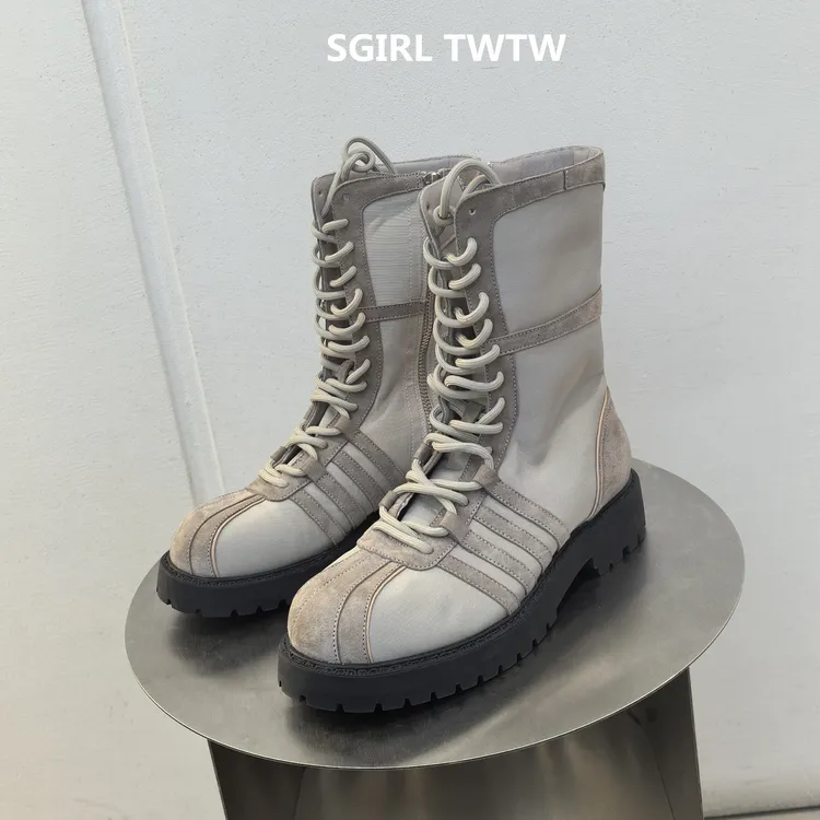 SGIRL TWTW2025年秋季新款真皮拼色厚底帅气百搭马丁靴低筒短靴女