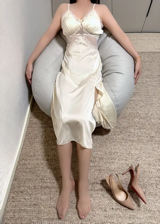 轻奢蕾丝睡衣性感露背女士冰丝吊带睡裙外袍法式家居套装夏季薄款