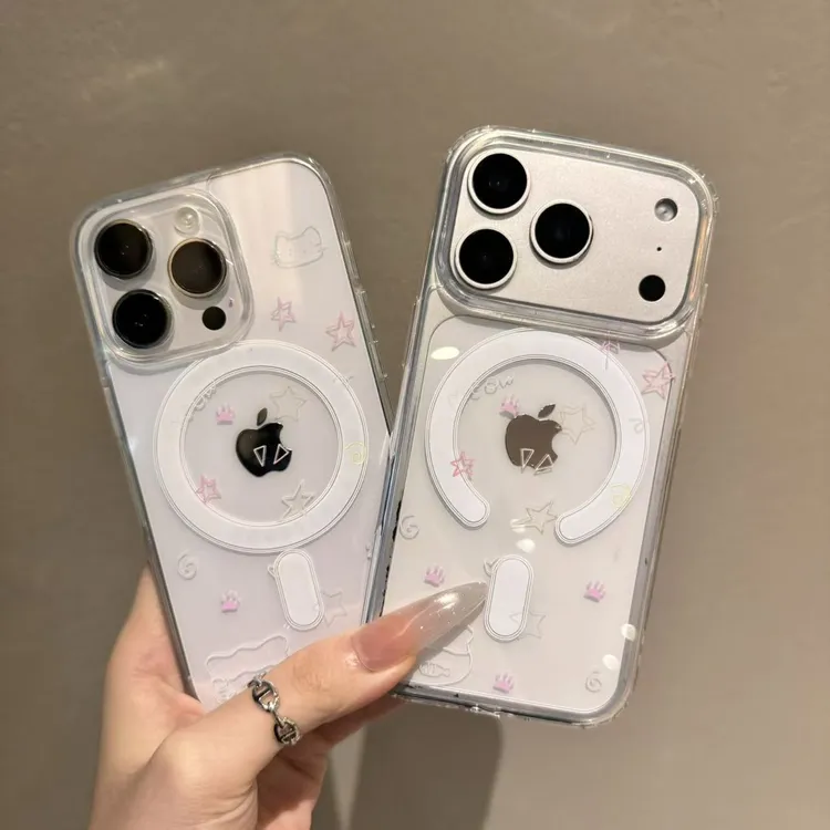 清透彩色星星透明磁吸适用苹果17pro/16promax手机壳iPhone15