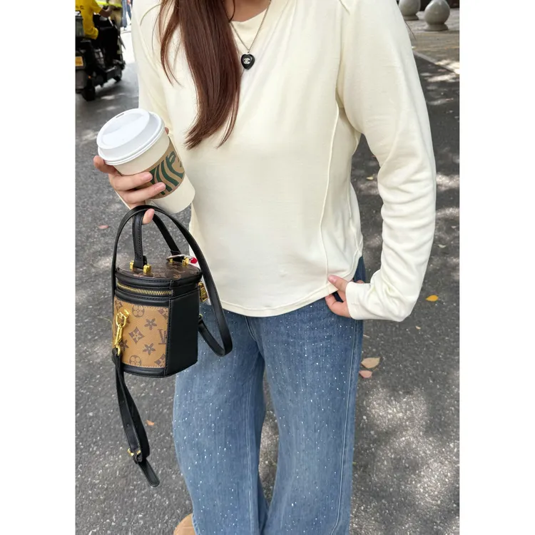 楠序【温暖底牌】源子微胖女装 2025年冬装抓绒百搭打底T恤YZ38065