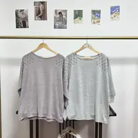 妮子服饰洋气七分袖秋季妈妈装蝙蝠袖针织打底衫大码女装2102