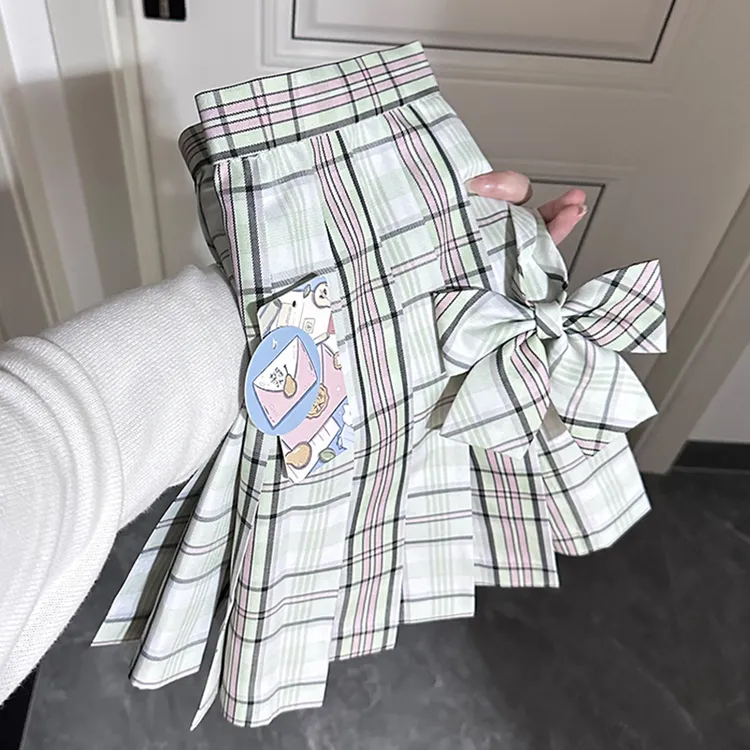 梨筏信【山茶花】jk制服原创格裙正版夏季日系校供学院风高腰百褶裙