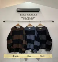 东大门正品 蝴蝶结家 大宽条毛衣开衫（NO退NO换）