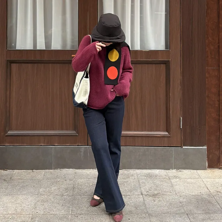 Ms.Qnn"小禾蓝牛”超弹银丝面料巨显瘦显腿长微喇牛仔裤52P122 Q姐