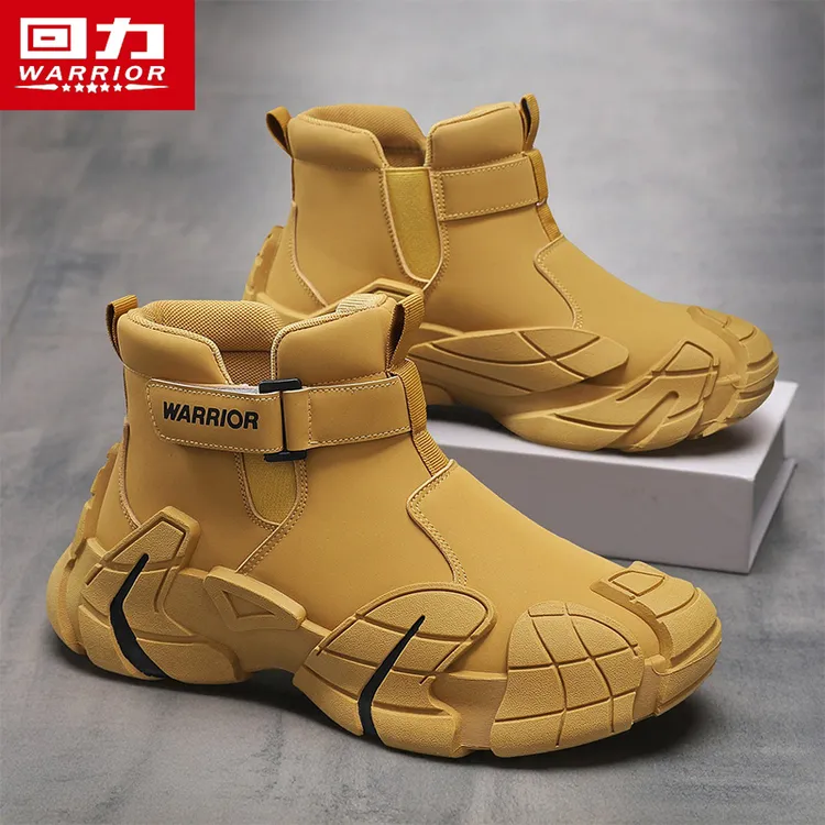 回力马丁靴男2025冬季新款高帮工装潮靴皮面防滑运动休闲百搭棉靴