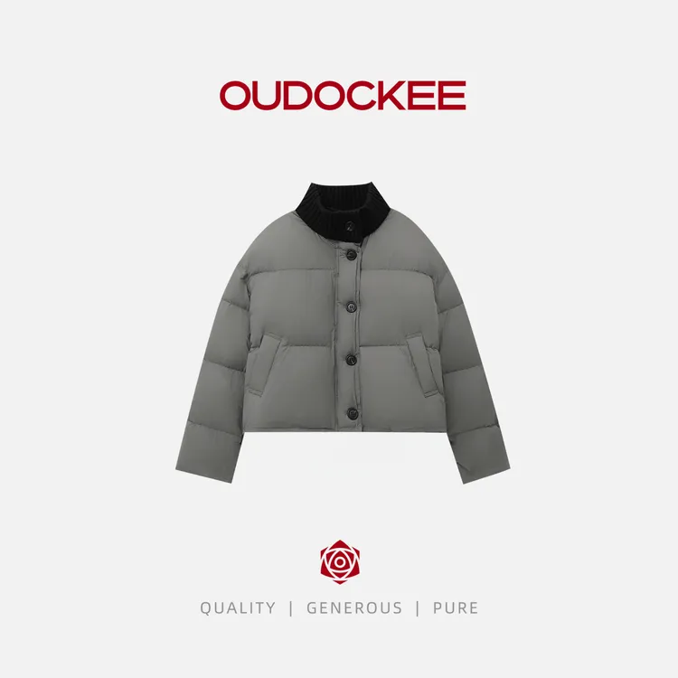 OUDOCKEE 鸥鸥【灰太狼】冬季韩系针织拼接羽绒服 RADAC733T
