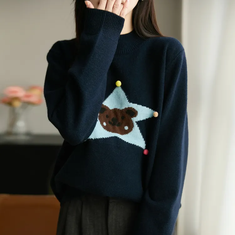 大码女装胖mm秋冬半高领女士刺绣毛衣高级感内搭可外穿针织打底衫