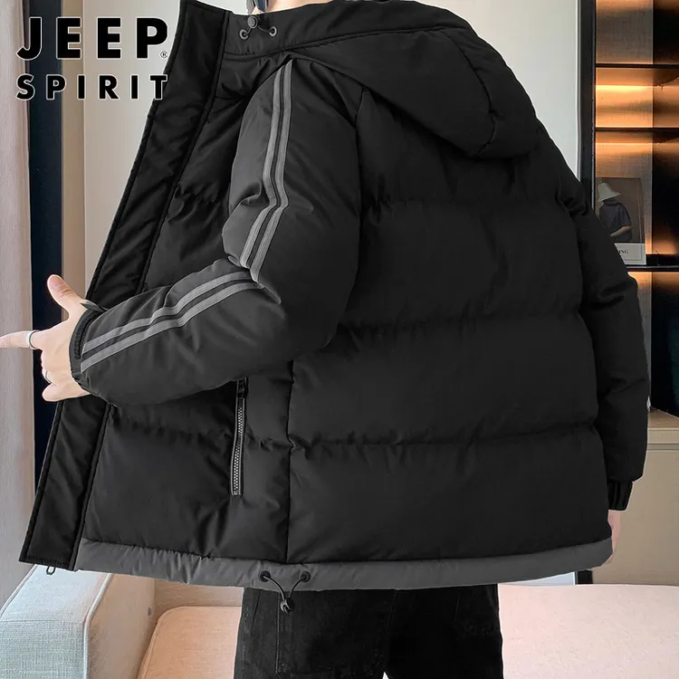 新款冬季加厚连帽宽松棉服男士休闲保暖外套