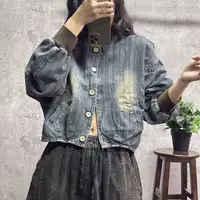 媚儿~秋季新款水洗炒色单排扣上衣（衣长50 胸围126）