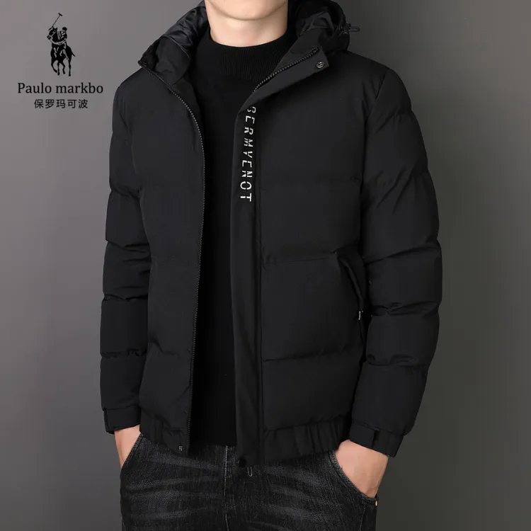 保罗新款棉衣男士冬季连帽加厚保暖棉服宽松休闲时尚高级感男装