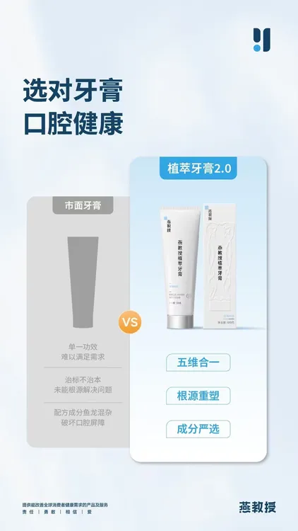 燕教授植萃牙膏：小口腔大健康