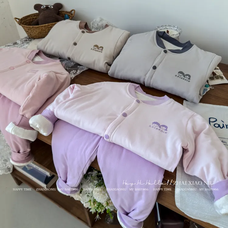 可机洗新疆棉花衣纯棉宝宝棉袄棉裤套装保暖加厚校服内搭外穿外套