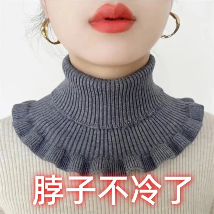 假领子新款套头两用成人围脖保暖针织假领子脖套女防寒高级感领圈