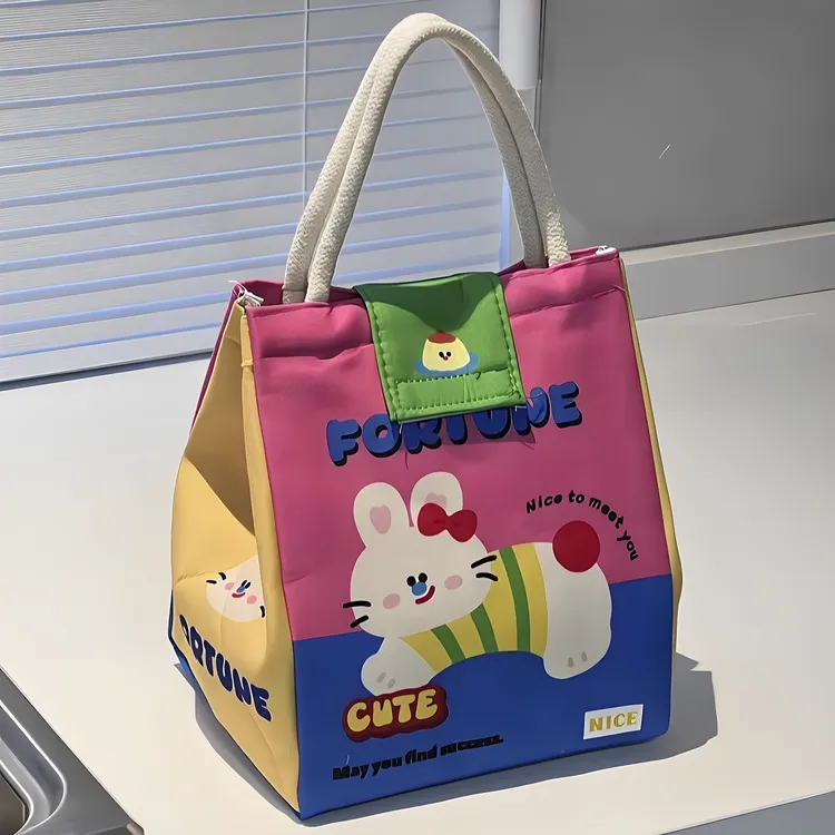 可爱小兔保温袋上班族外带便当袋手提包加厚卡通大容量学生饭盒包