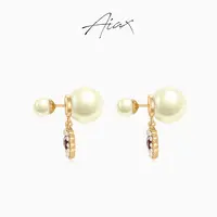 AIAX 【红心CD】双十二 轻奢简约小众高级圆形红色耳环TSL3235