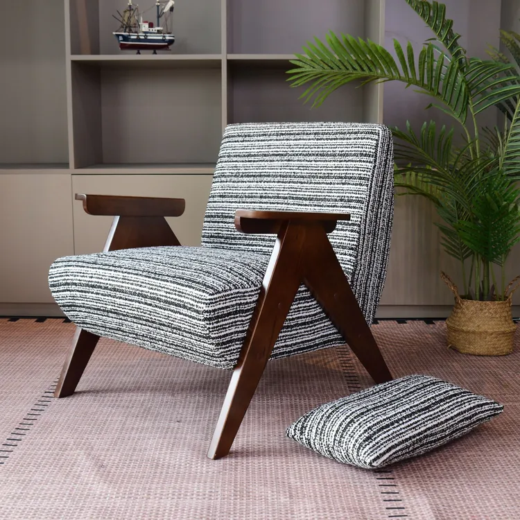 现代简约风沙发椅单椅轻奢意式时尚布艺客厅阳台会所酒店桌椅组合