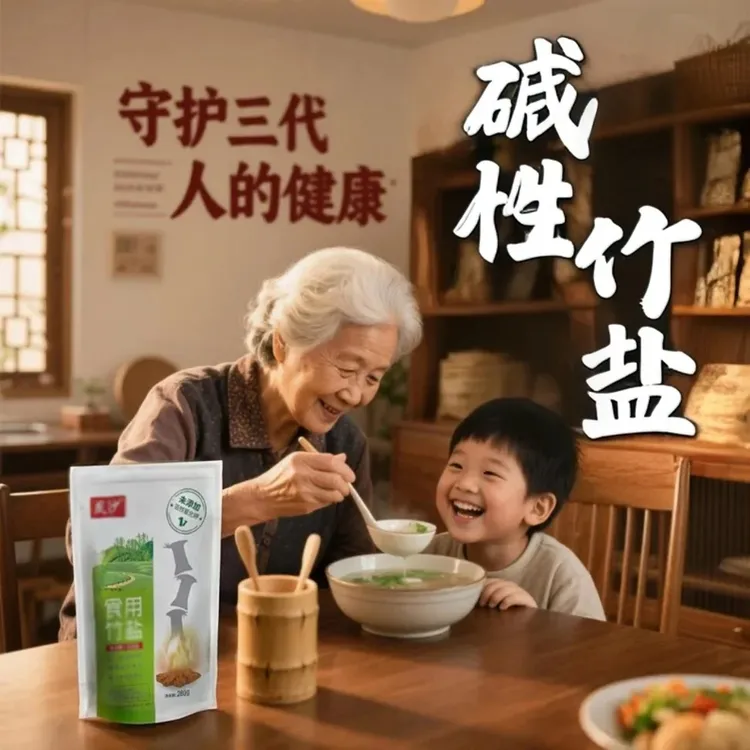 【天然碱性竹盐】竹盐食用盐未加碘九烤代替鸡精味精调味料腌制炒菜