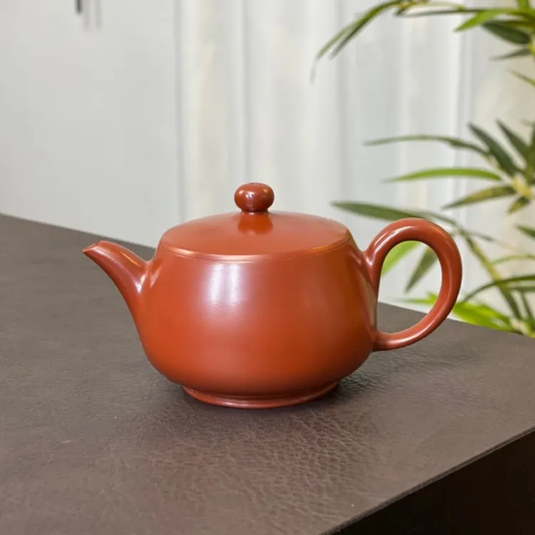 红泥汉瓦壶全手工小容量潮州壶朱泥小品大口实用壶功夫茶具手制