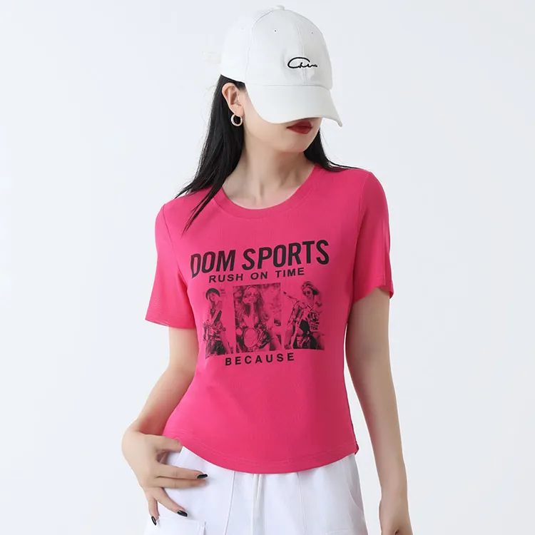 XVRV夏季2025新款运动短袖广场舞服装上衣健身跳操运动曳步舞服装