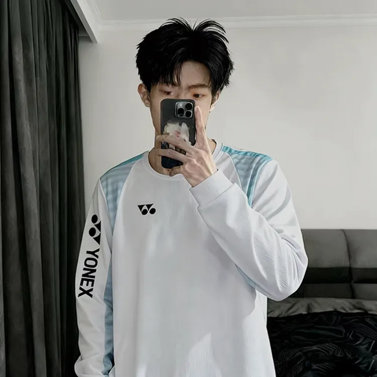 新款yy羽毛球服卫衣长袖秋冬男女情侣速干保暖透气适合比赛训练服