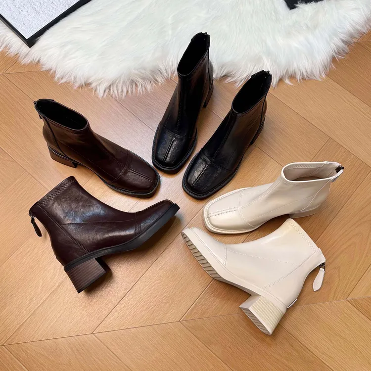 内增高10cm2025秋冬新款粗跟英伦风短靴女时尚小个子百搭瘦瘦靴女