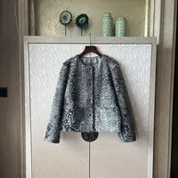 【灰钻石】SAGA殿堂级稀有天然灰色原色卡拉库皮草外套