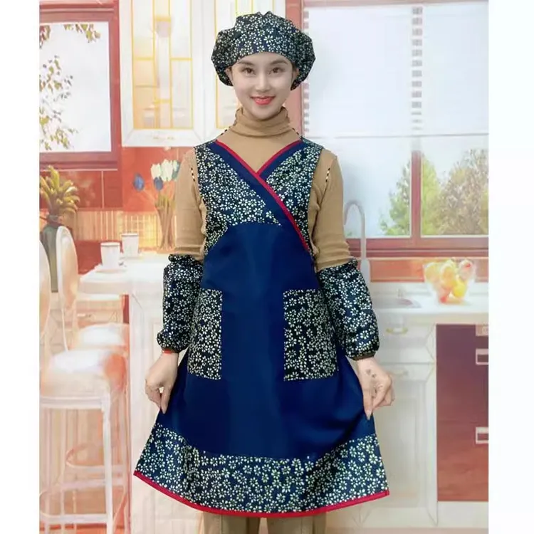 新款民族围裙酒店复古做饭餐厅厨房家用时尚上班服务员工作服围腰