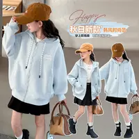 女童卫衣外套春季2025新款女大童洋气春装衣服女孩春秋款连帽上衣