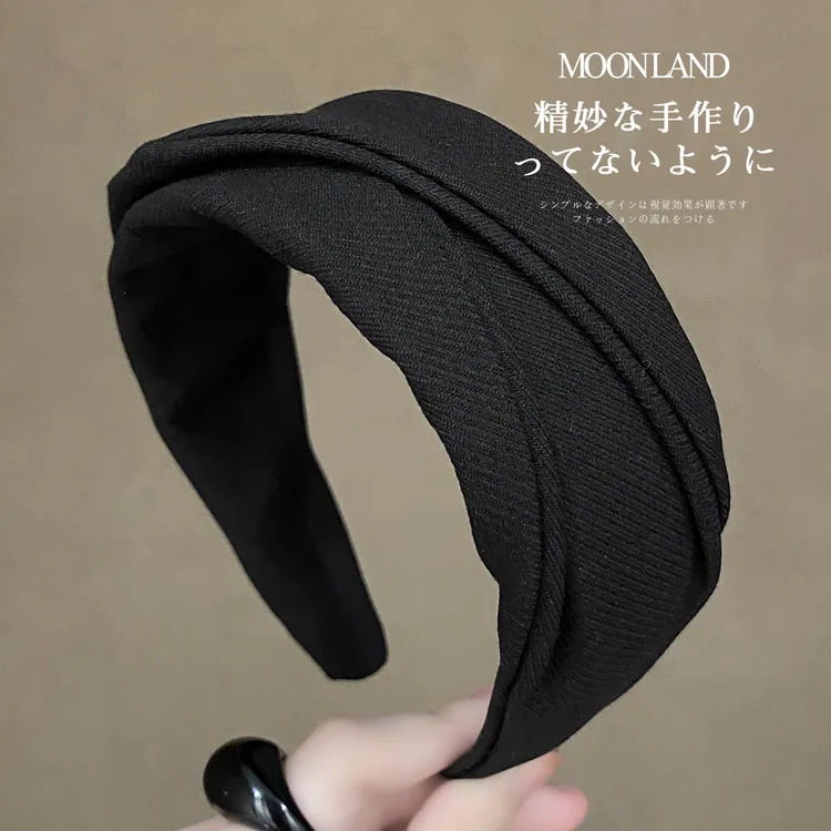 黑色宽边不规则发箍女款高级感洋气时尚发卡日常外戴洗脸压发头箍