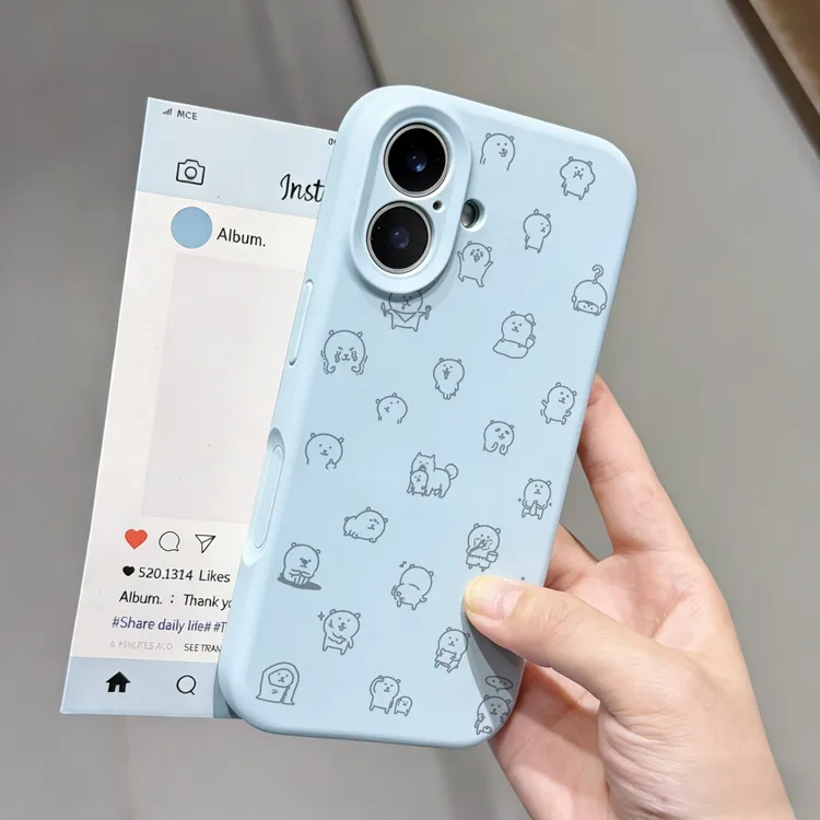 自嘲熊日常男女适用苹果IPhone17Pro新款16/14/15液态硅胶手机壳