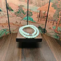 N和田玉晴水桶珠项链0864