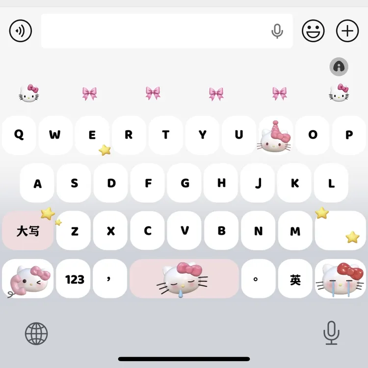 可爱kitty动态/ios苹果安卓百度输入法皮肤键盘白肚皮双系统双色