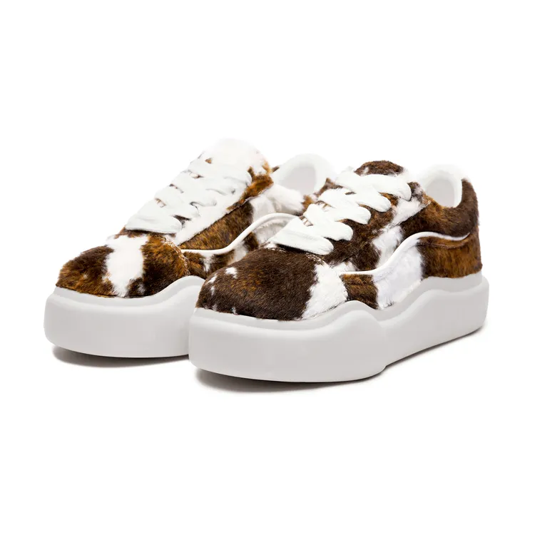 RICHMILK ·REGEN' 百搭 厚底轻奢低帮毛毛休闲鞋系带潮流时尚