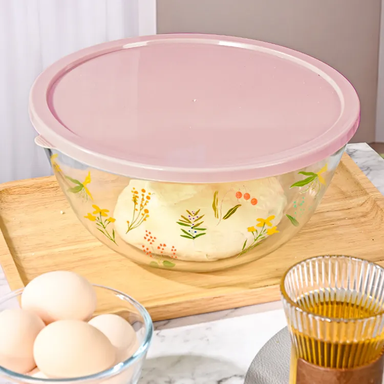 【小辣椒专属】大容量加厚玻璃和面家用带盖耐高温打蛋烘焙碗可微波沙拉碗汤碗