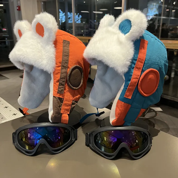 中大童冬天雷锋帽男女孩可爱加绒户外护耳保暖防寒东北棉帽飞行帽