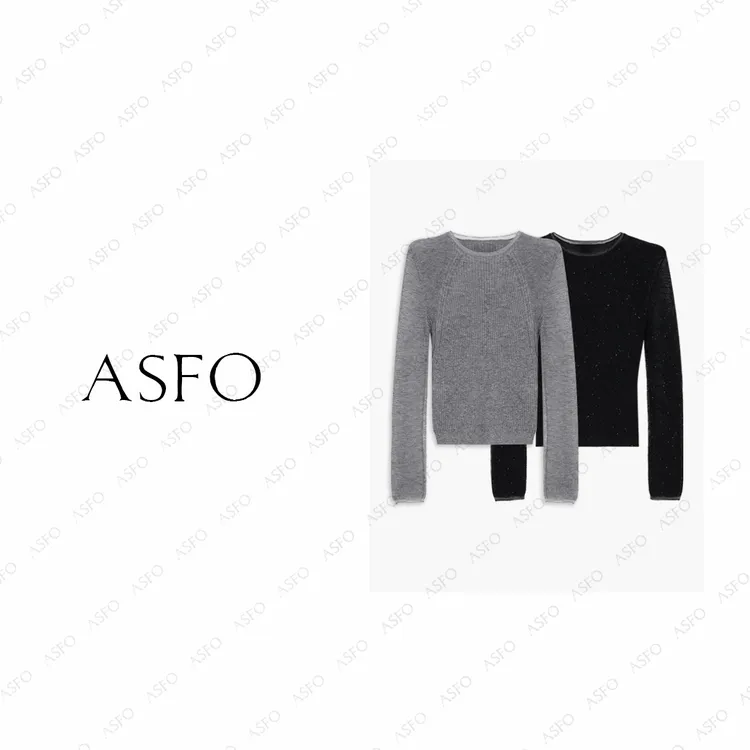 【AS亮网网】25新细闪修身轻薄百搭弹力针织衫AS25QZZ03853